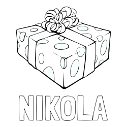 Online izdelana pobarvanka - Pobarvanka imena NIKOLA in božično darilo