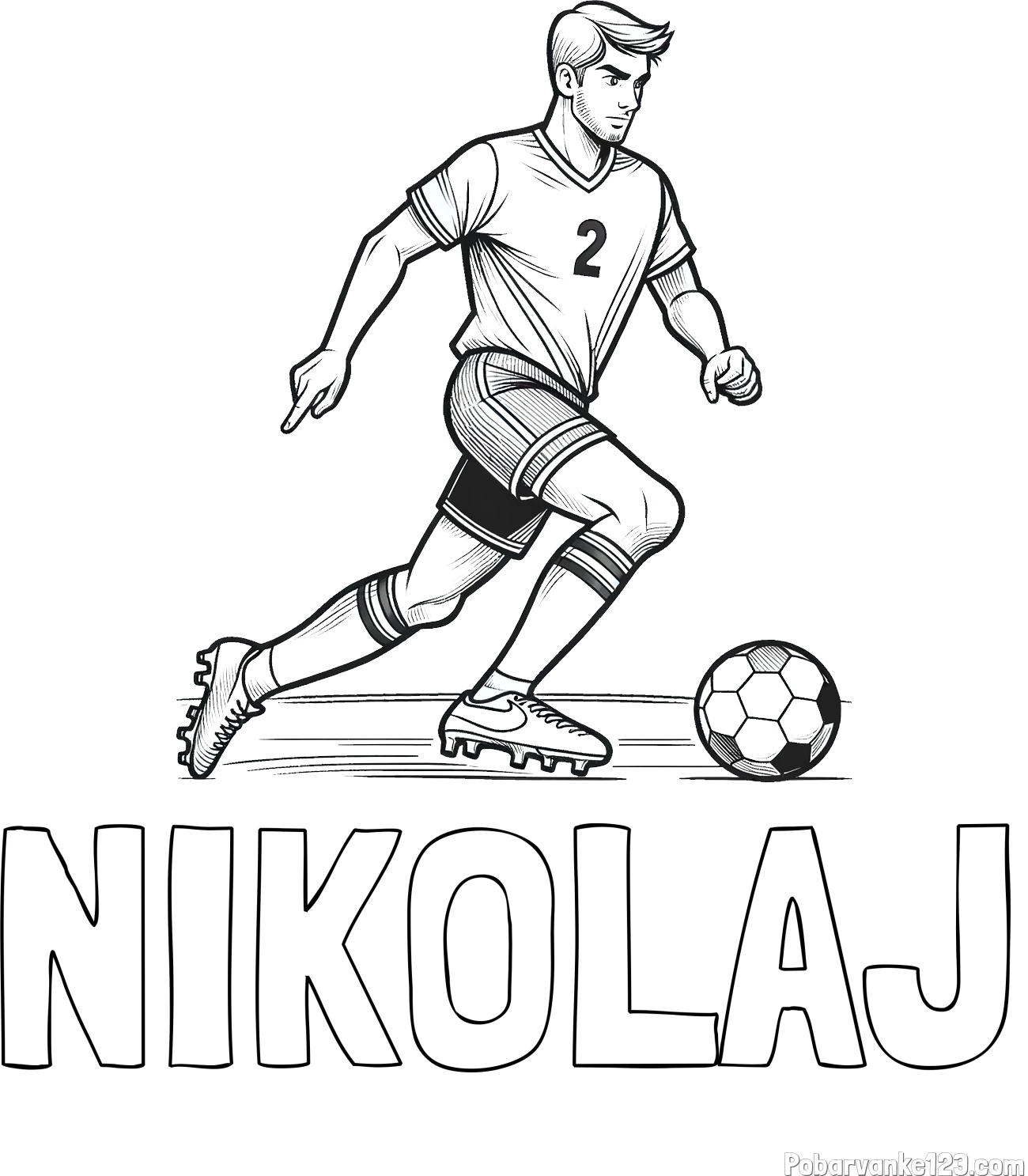 Pobarvanka imena NIKOLAJ in pobarvanka nogometaša