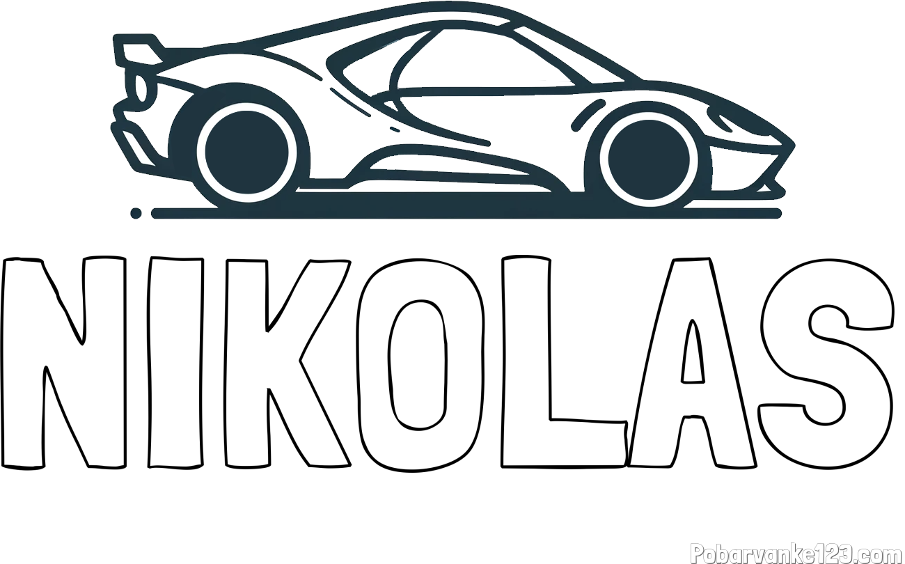Pobarvanka imena NIKOLAS in otroška pobarvanka dirkalnega avtomobila