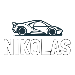 Online izdelana pobarvanka - Pobarvanka imena NIKOLAS in otroška pobarvanka dirkalnega avtomobila