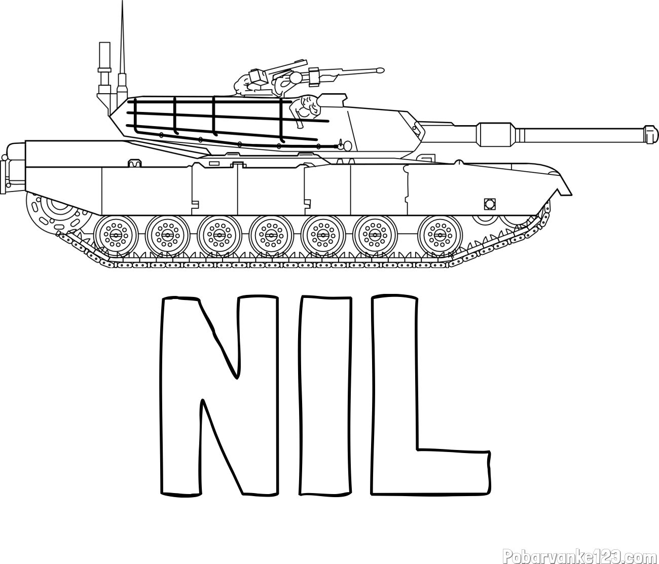 Pobarvanka imena NIL in pobarvanka tanka M1 Abrams