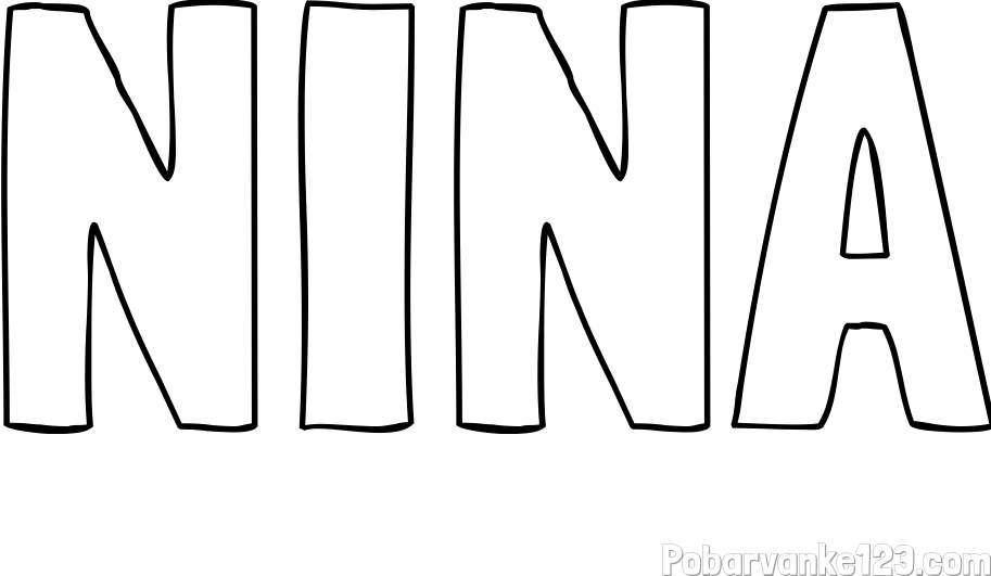 Pobarvanka imena NINA