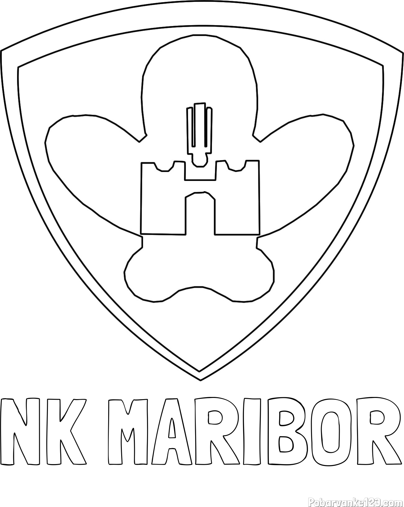 Pobarvanka imena NK MARIBOR in pobarvanka NK Maribor (grb)