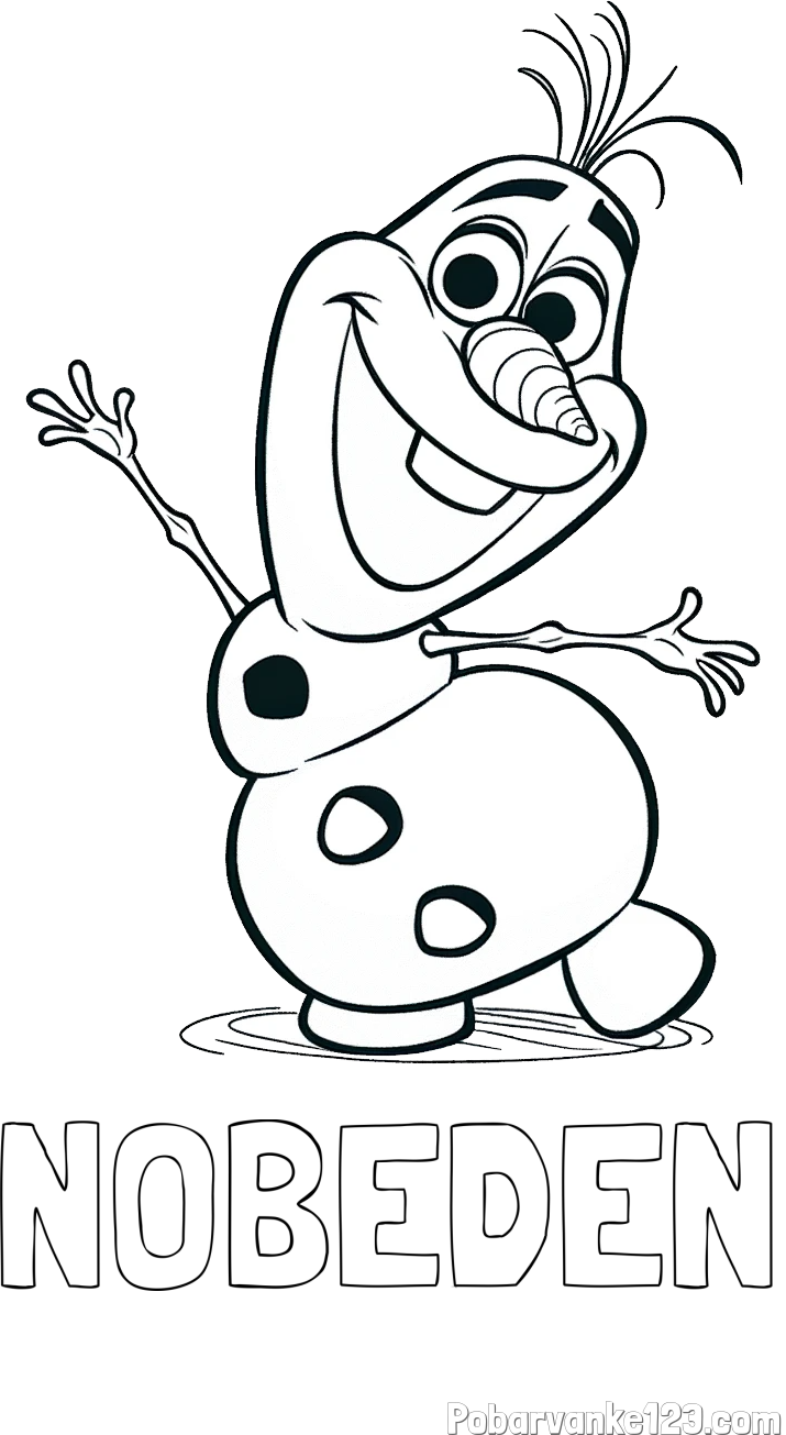 Pobarvanka imena NOBEDEN in pobarvanka Olaf