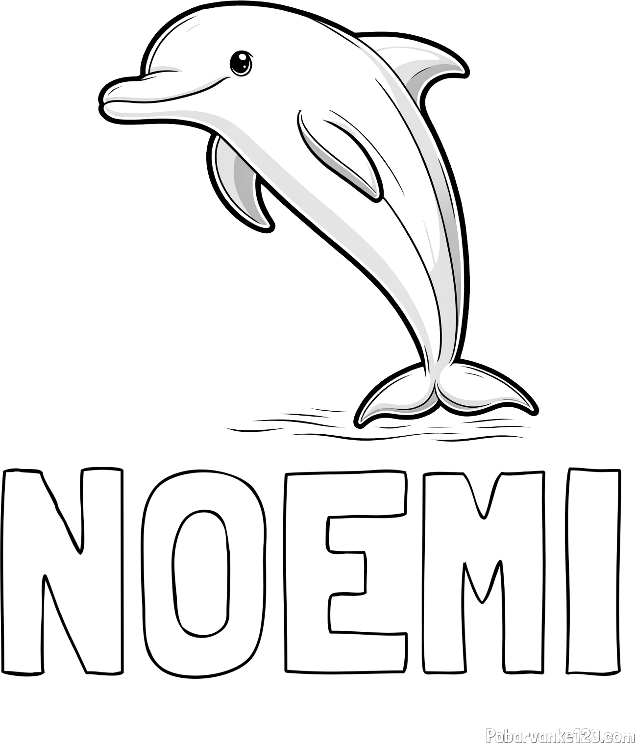 Pobarvanka imena NOEMI in pobarvanka delfina