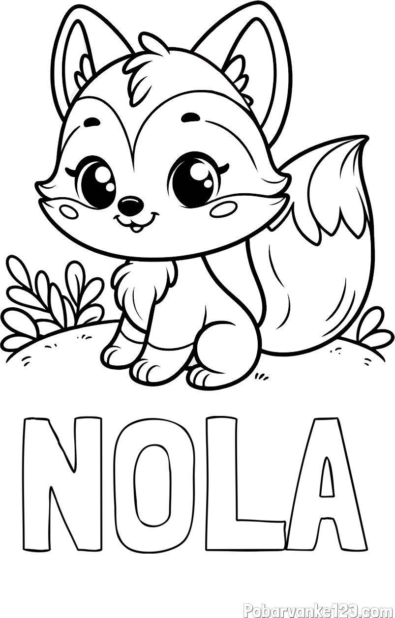 Pobarvanka imena NOLA in pobarvanka lisičke
