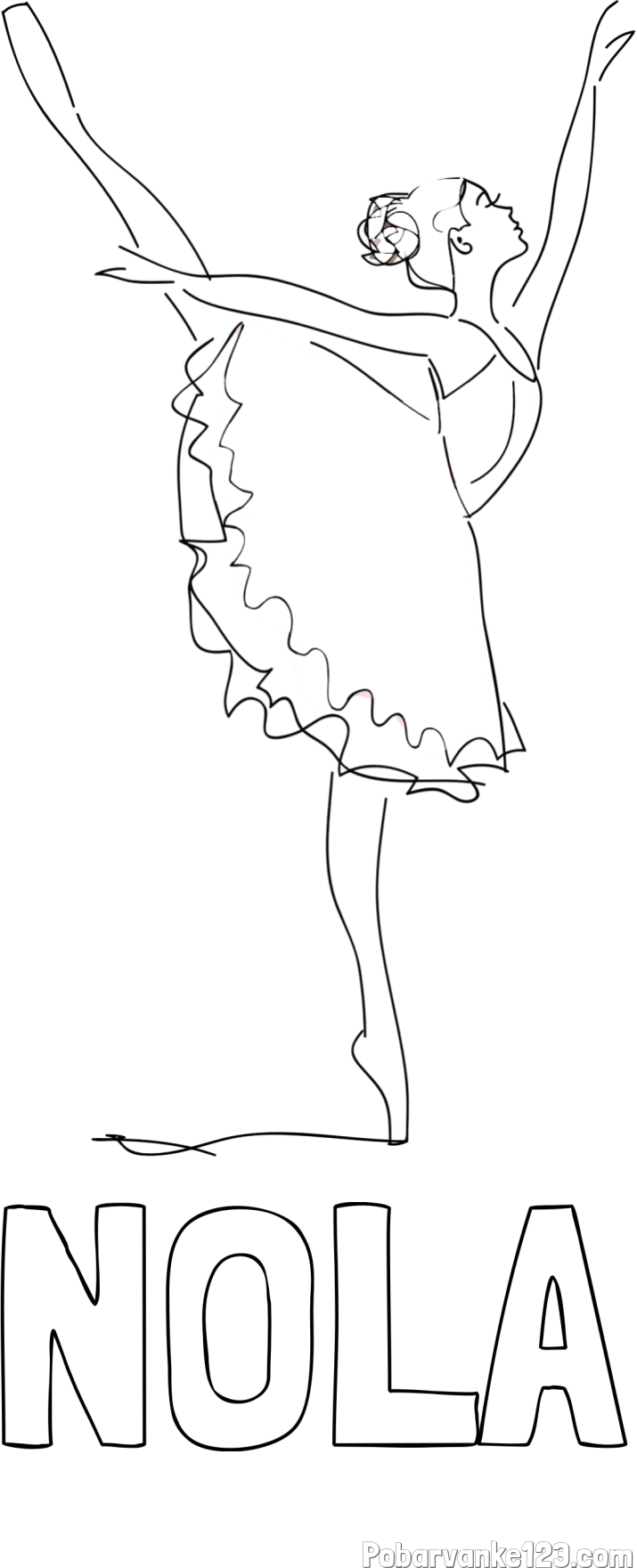 Pobarvanka imena NOLA in pobarvanka ljubke baletke