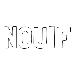 Online izdelana pobarvanka - Pobarvanka imena NOUIF