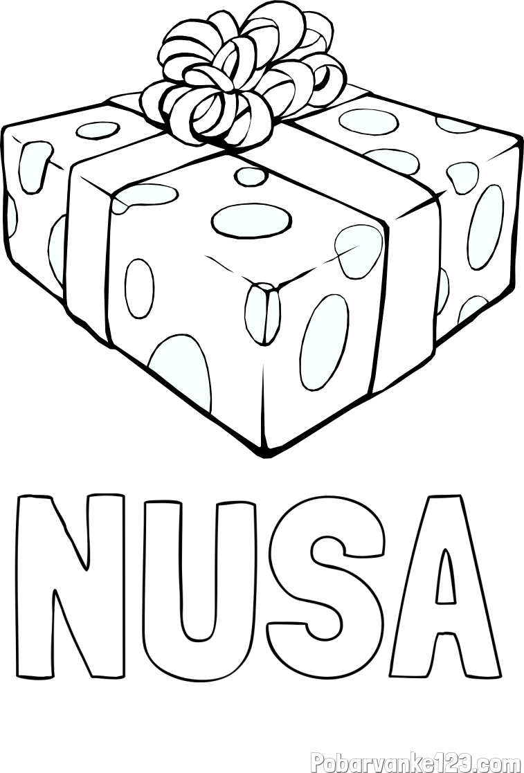 Pobarvanka imena NUŠA in božično darilo