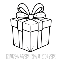 Online izdelana pobarvanka - Pobarvanka imena NUŠA VSE NAJBOLŠE in pobarvanka darilne škatle s pentljo