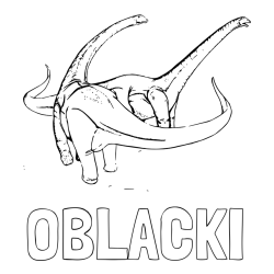 Online izdelana pobarvanka - Pobarvanka imena OBLAČKI in pobarvanka dinozavra Alamosaurus