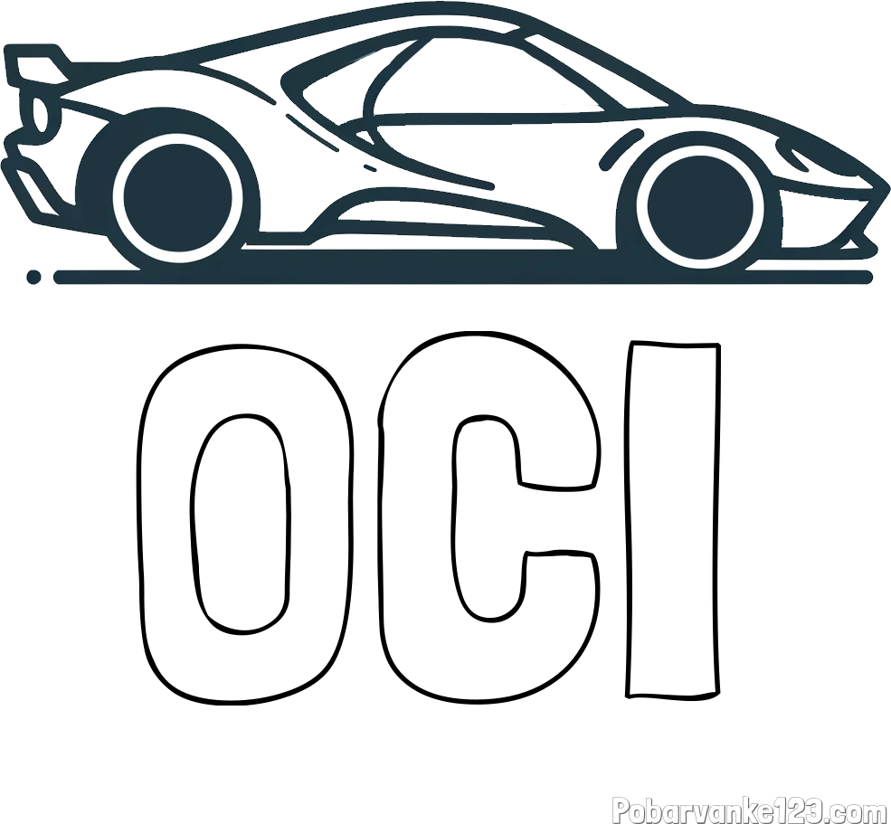 Pobarvanka imena OČI in otroška pobarvanka dirkalnega avtomobila