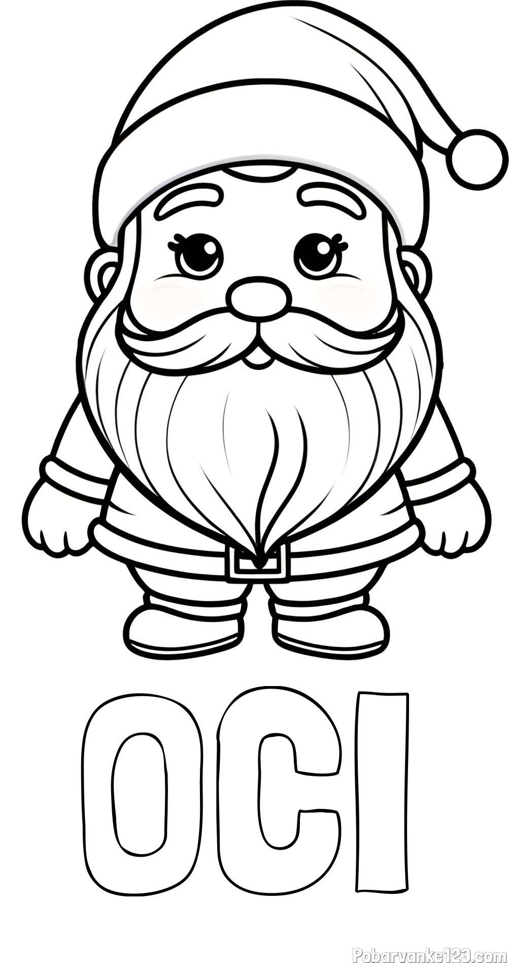 Pobarvanka imena OČI in otroška pobarvanka ljubkega Božička