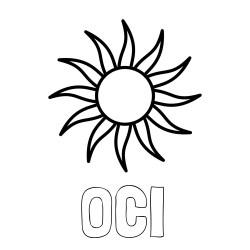 Online izdelana pobarvanka - Pobarvanka imena OČI in pobarvanka sončka