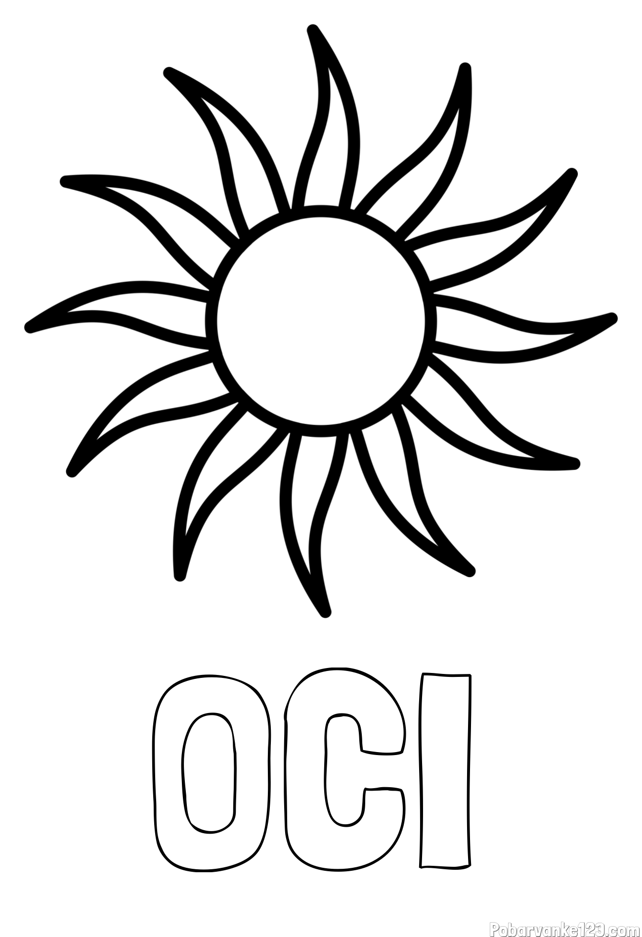 Pobarvanka imena OČI in pobarvanka sončka