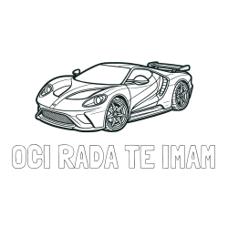 Online izdelana pobarvanka - Pobarvanka imena OČI RADA TE IMAM in Športni avtomobil