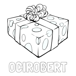 Online izdelana pobarvanka - Pobarvanka imena OČI-ROBERT in božično darilo