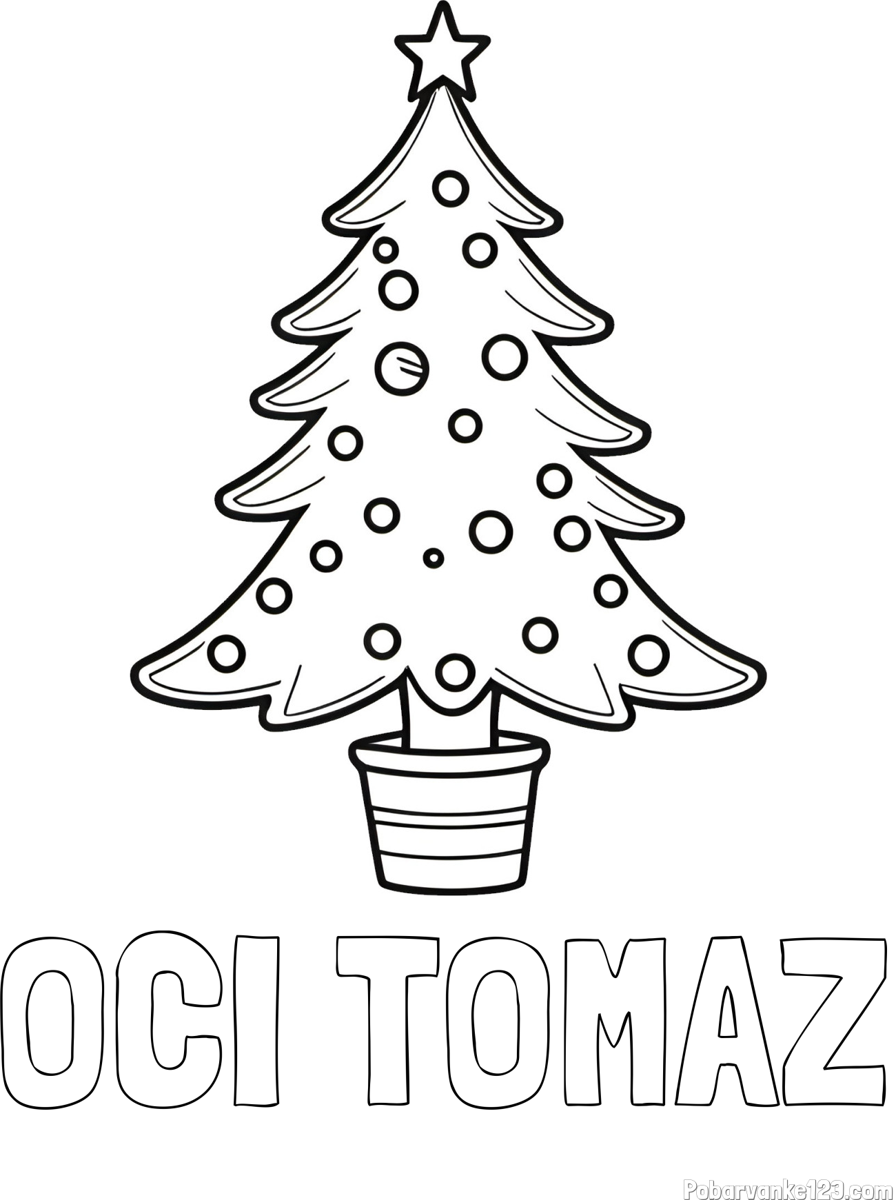Pobarvanka imena OČI TOMAŽ in pobarvanka lepe božične smrečice