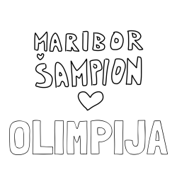 Online izdelana pobarvanka - Pobarvanka imena OLIMPIJA in pobarvanka MARIBOR ŠAMPION