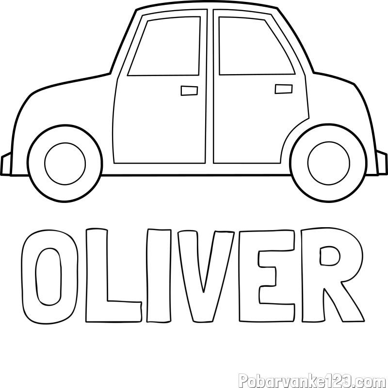 Pobarvanka imena OLIVER in pobarvanka avta