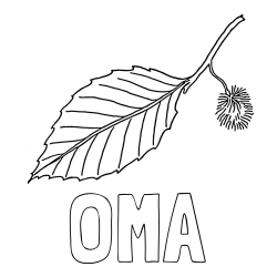 Online izdelana pobarvanka - Pobarvanka imena OMA in pobarvanka kostanja