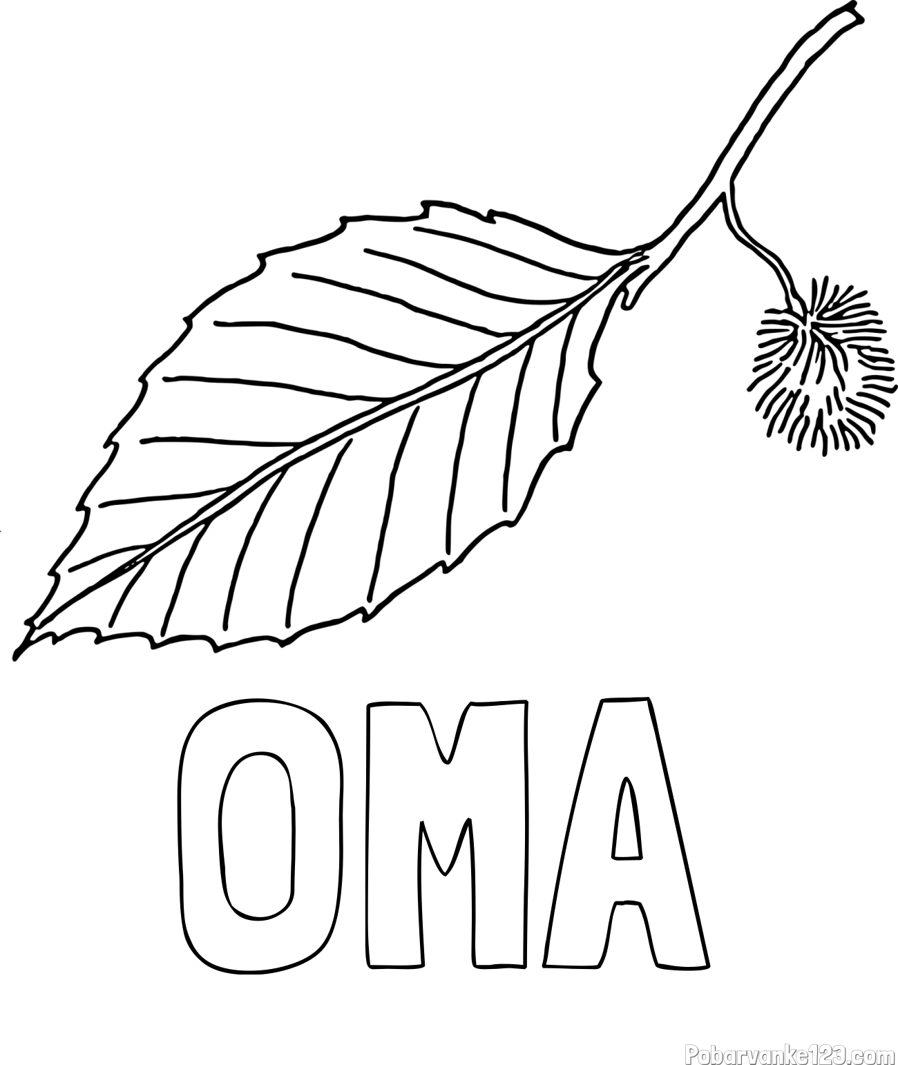 Pobarvanka imena OMA in pobarvanka kostanja