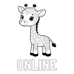 Online izdelana pobarvanka - Pobarvanka imena ONLINE in pobarvanka simpatične žirafe