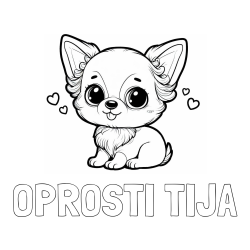 Online izdelana pobarvanka - Pobarvanka imena OPROSTI TIJA in pobarvanka čivave