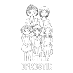 Online izdelana pobarvanka - Pobarvanka imena OPROSTIK in anime risani junaki