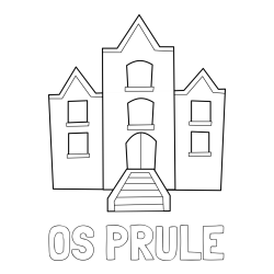 Online izdelana pobarvanka - Pobarvanka imena OŠ PRULE in pobarvanka šole