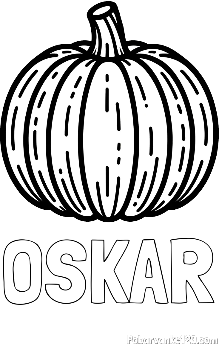 Pobarvanka imena OSKAR in pobarvanka buče