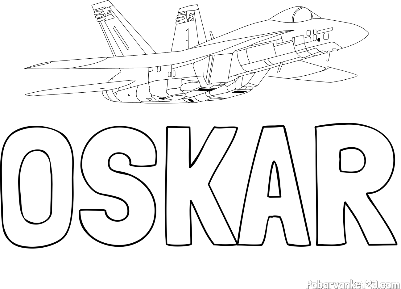 Pobarvanka imena OSKAR in pobarvanka letala Hornet