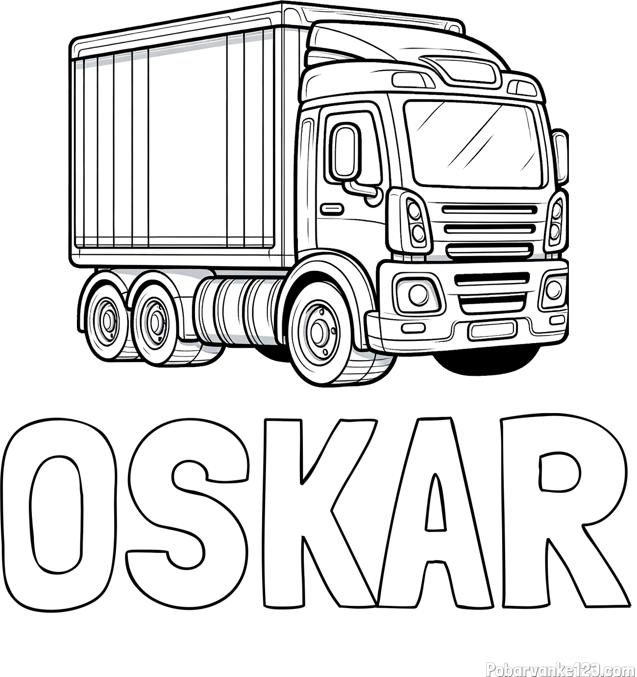 Pobarvanka imena OSKAR in pobarvanka velike tovrnjaka