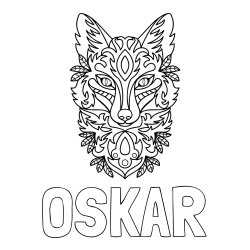 Pobarvanka imena OSKAR in pobarvanka volka - mandale