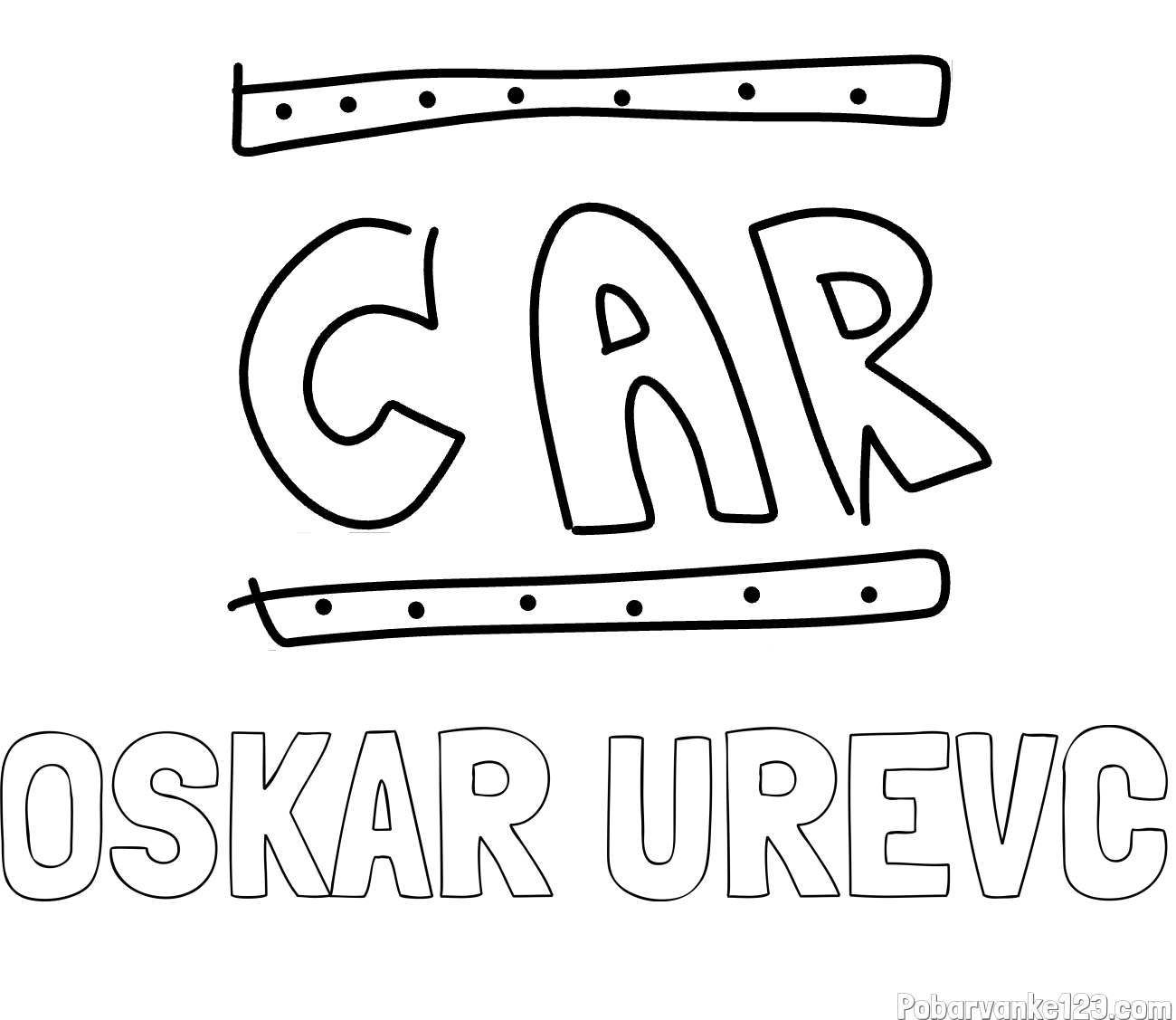 Pobarvanka imena OSKAR UREVC in pobarvanka CAR