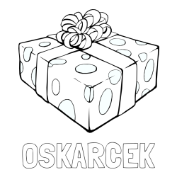 Online izdelana pobarvanka - Pobarvanka imena OSKARCEK in božično darilo