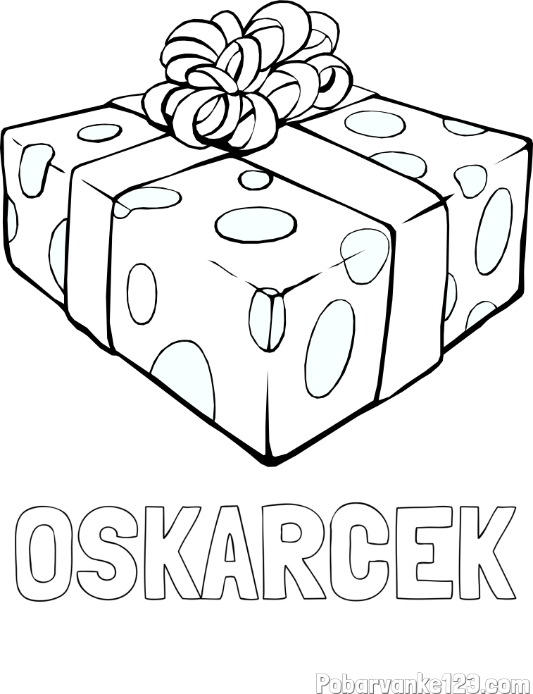 Pobarvanka imena OSKARCEK in božično darilo