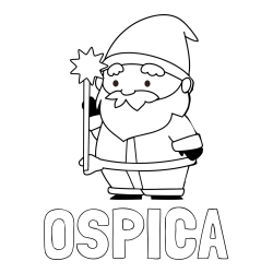 Online izdelana pobarvanka - Pobarvanka imena OŠPICA in dedek Mraz