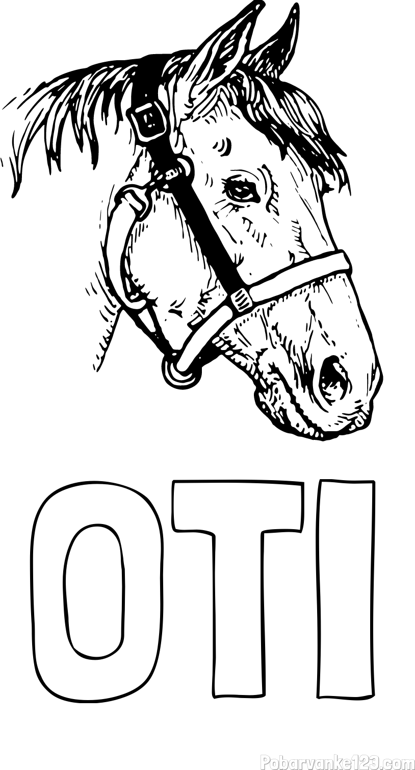 Pobarvanka imena OTI in konjska glava