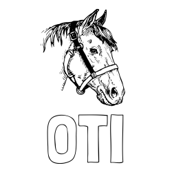 Pobarvanka imena OTI in konjska glava