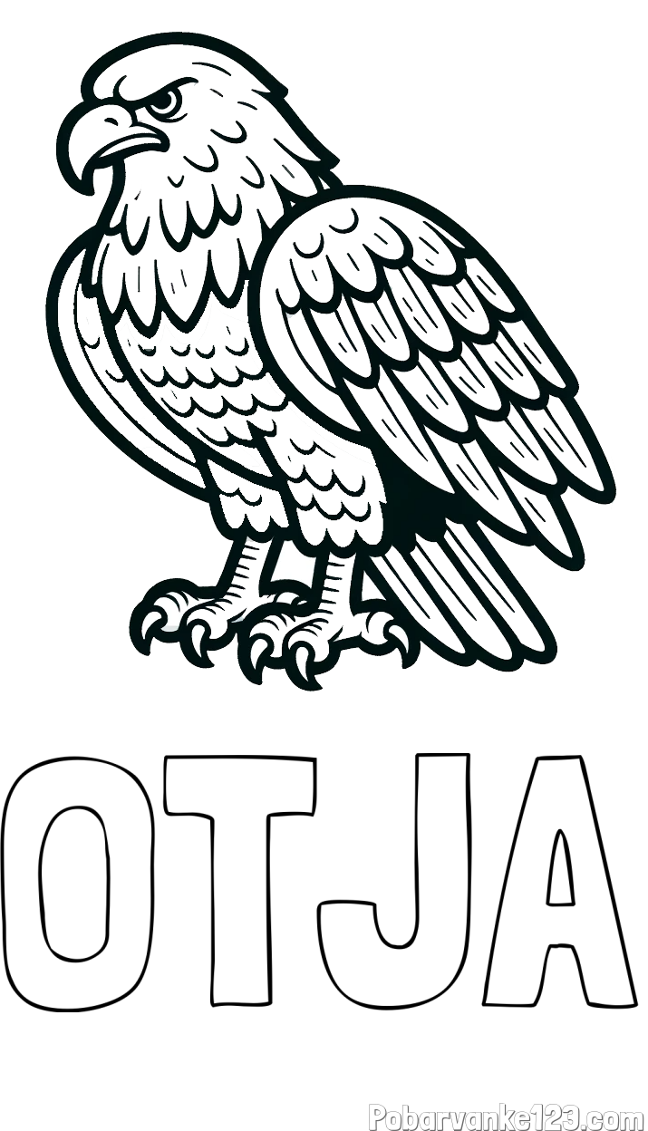 Pobarvanka imena OTJA in pobarvanka orla