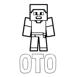 Online izdelana pobarvanka - Pobarvanka imena OTO in pobarvanka Minecraft figurice