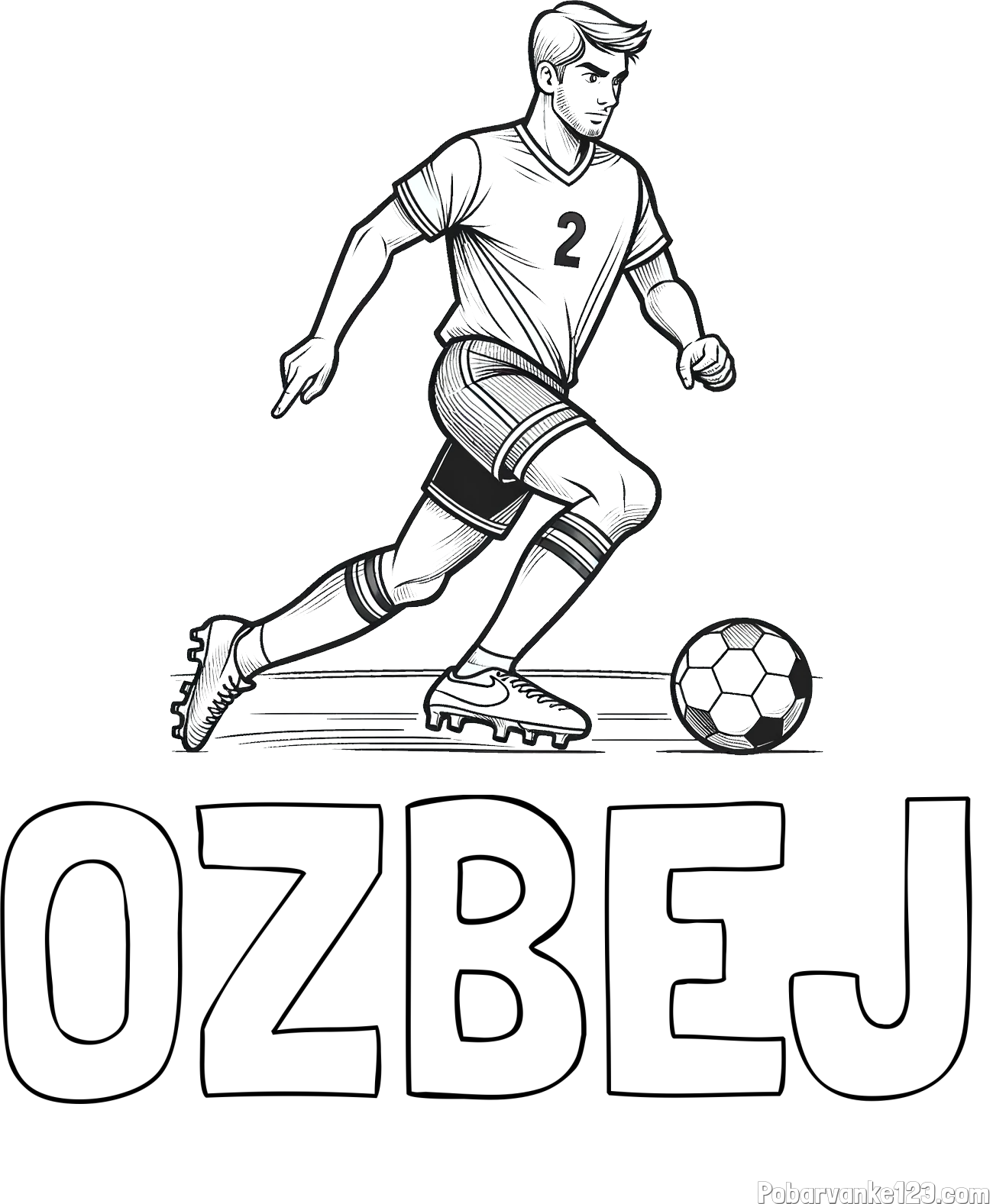 Pobarvanka imena OŽBEJ in pobarvanka nogometaša