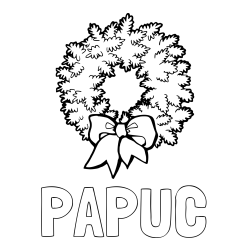 Online izdelana pobarvanka - Pobarvanka imena PAPUČ in adventni venček