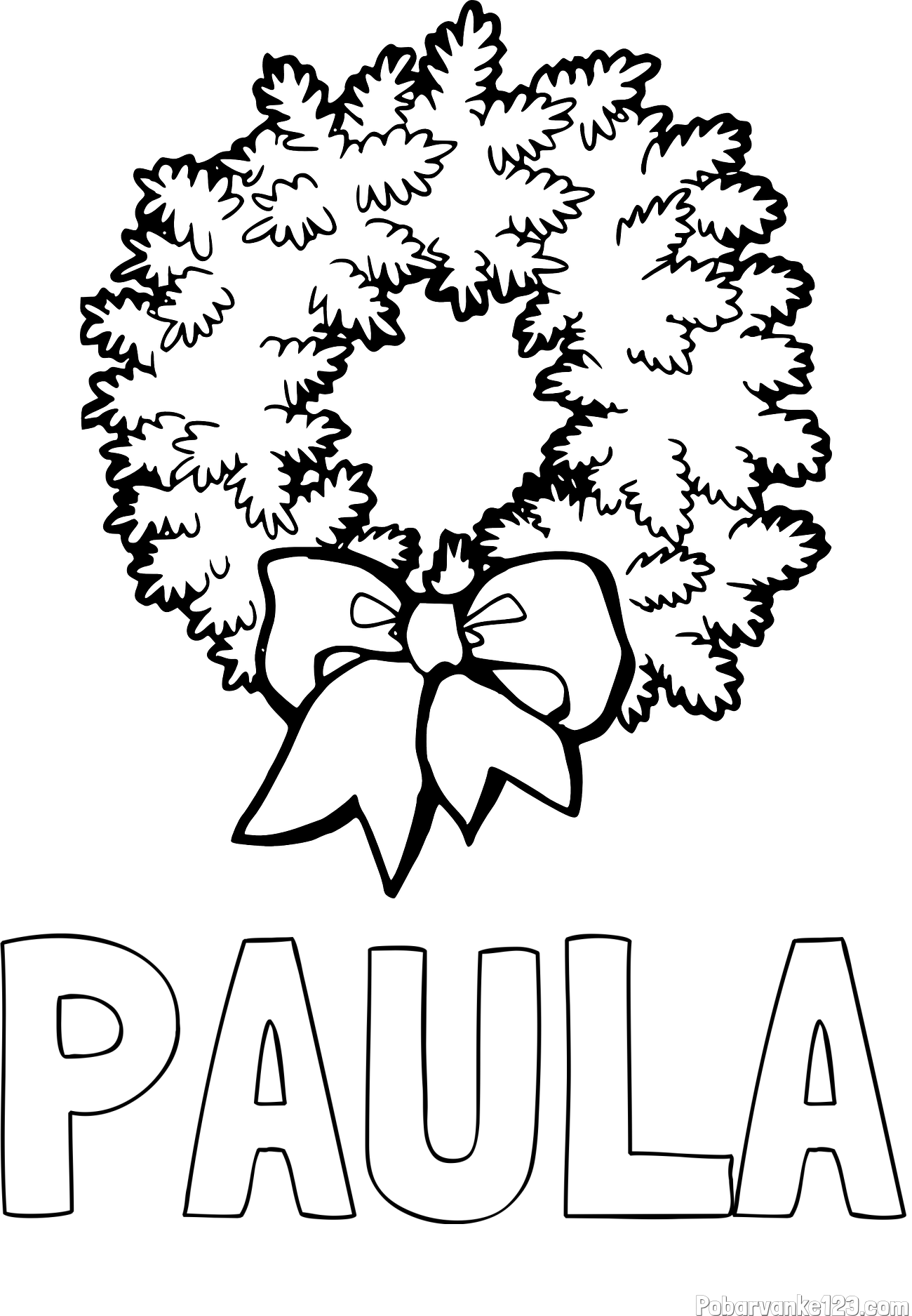 Pobarvanka imena PAULA in adventni venček