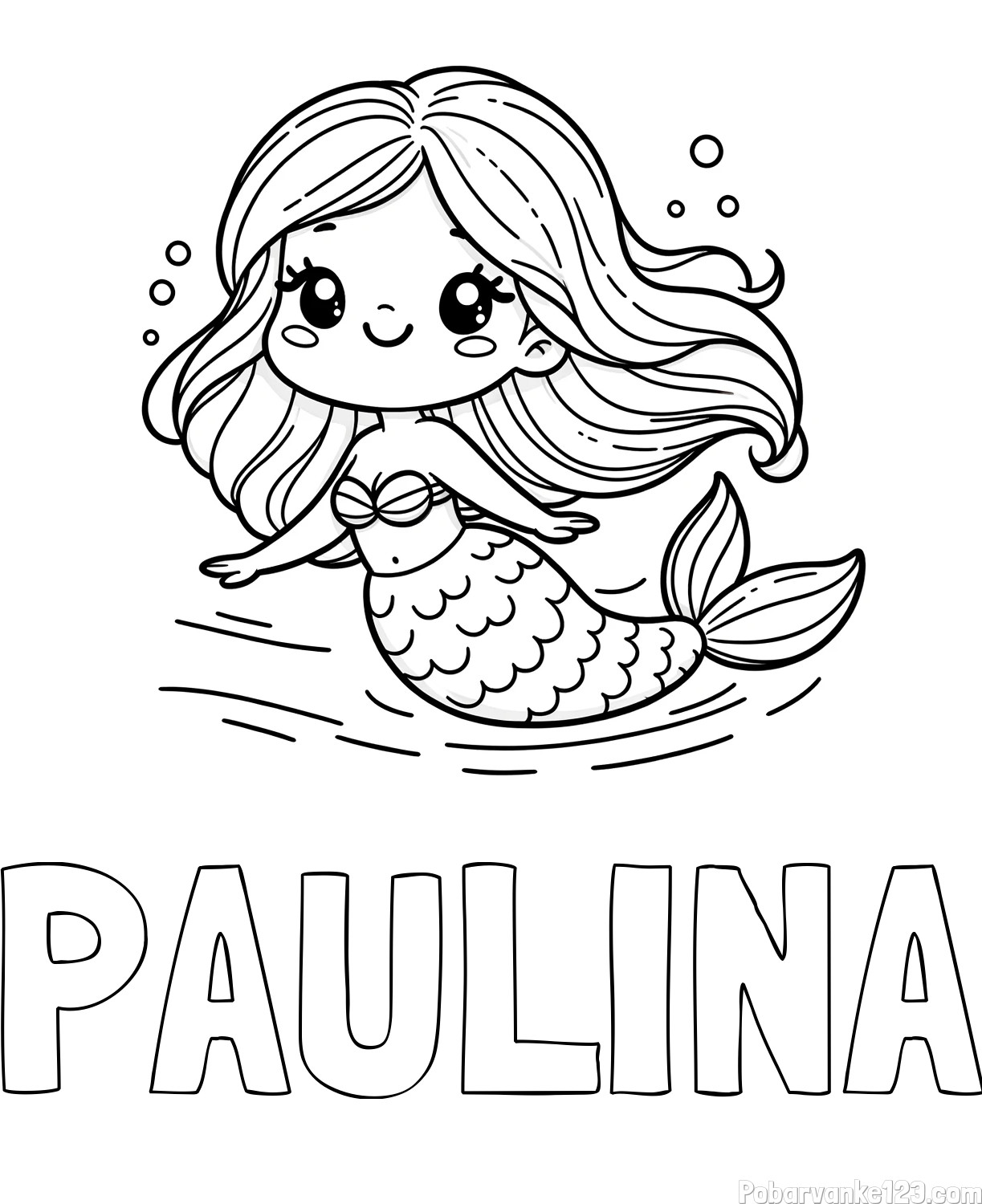 Pobarvanka imena PAULINA