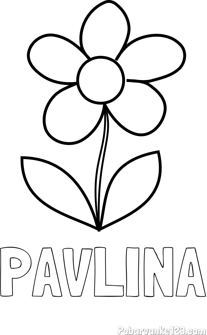 Pobarvanka imena PAVLINA in pobarvanka lepe cvetlice