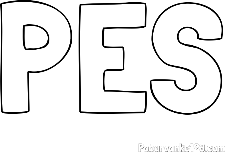 Pobarvanka imena PES