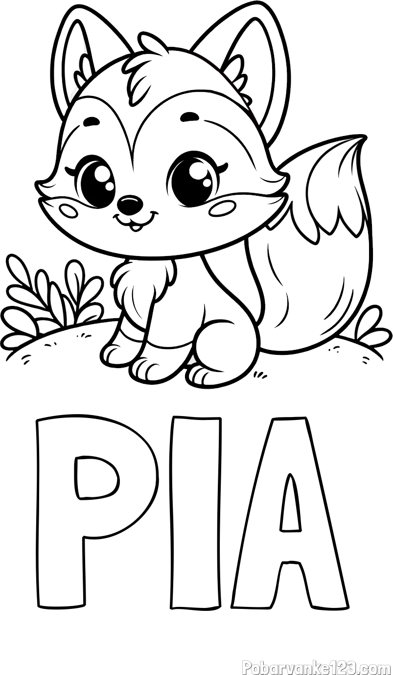 Pobarvanka imena PIA in pobarvanka lisičke