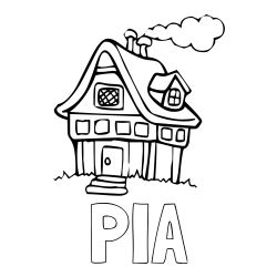 Pobarvanka imena PIA ter hiske